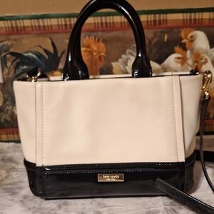 Kate Spade Black and Cream Tote with Structured Design